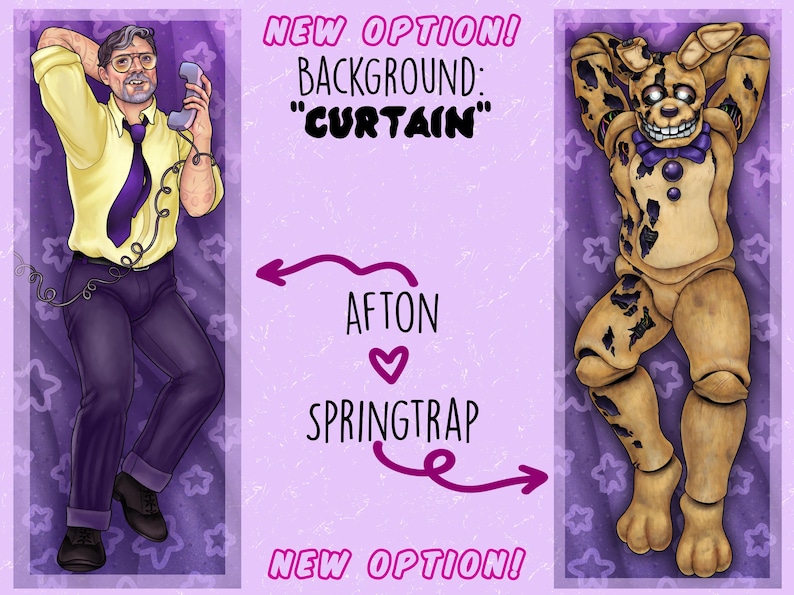 Spring Trap/Purple Guy Body Pillow — Made to Order Dakimakura image 7