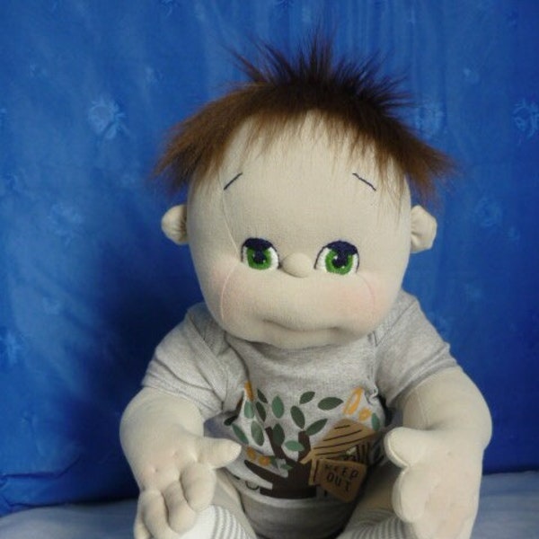 Levi - hand sewn soft sculptured baby doll