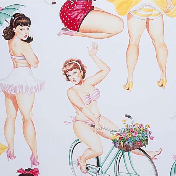 Alexander Henry  Fabric - Alexander Henry - Good and Plenty Natural - Pinups