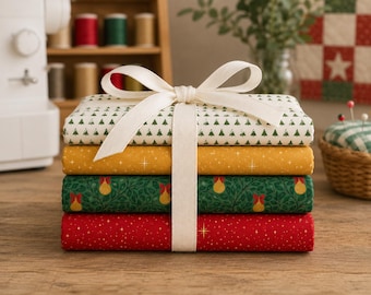 Christmas Riley Blake Fat Quarter Bundle | Pearfect Christmas & Christmas Wishes Fabrics