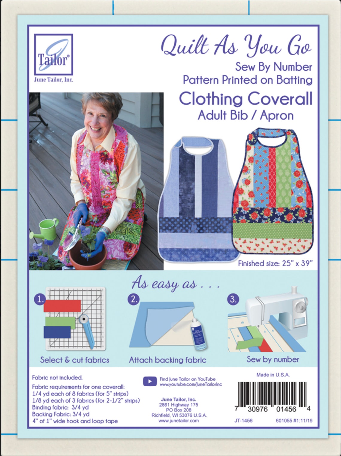 Quilt As You Go Coverall June Tailor Quilt kits Adult bib Etsy