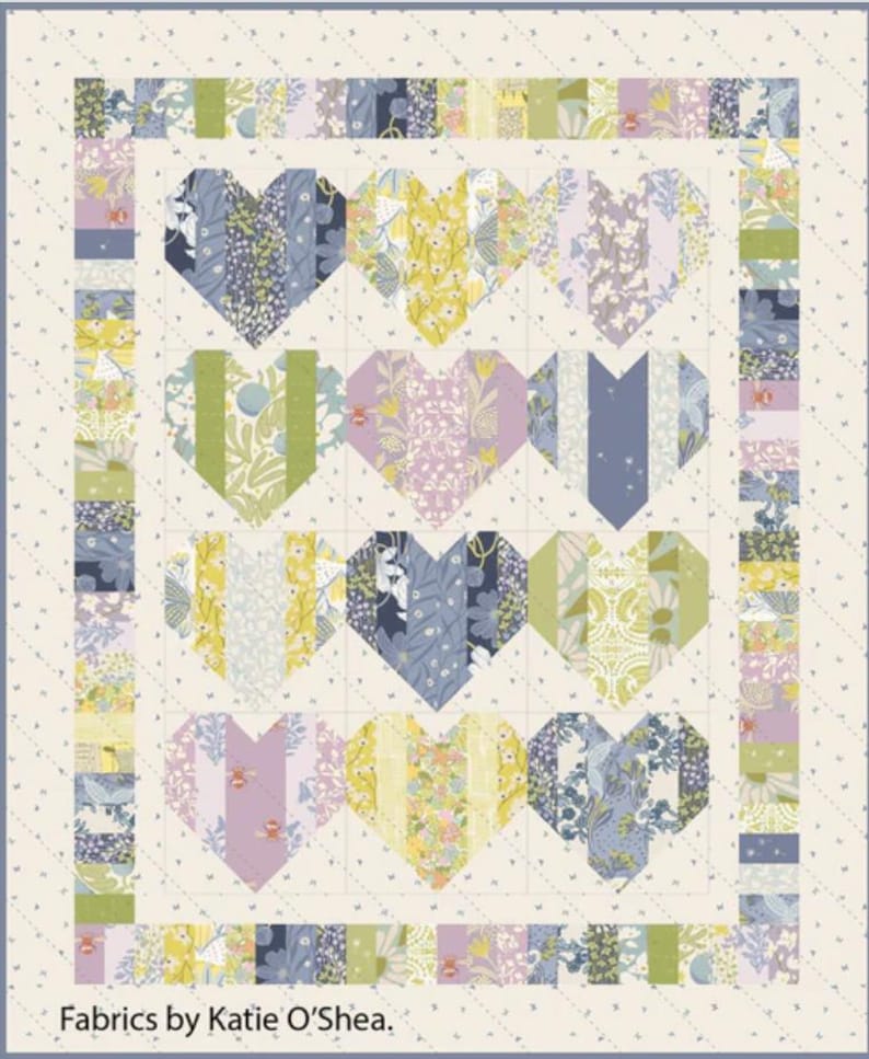 Heartstring Quilt Pattern Heartstrings Quilt Pattern: Easy Jelly Roll Design (PDF Download 56x68 ...