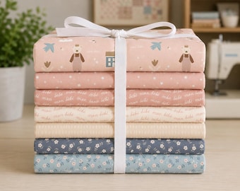 Cozy Bébé Fat Quarter Bundle – 7 Piece Riley Blake Nursery Fabric Bundle