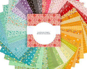 Gentler Times 10″ Stacker • Lori Holt • 42 pcs Riley Blake • Quilt Fabric Layer Cake • Free Shipping • Quilters Gift