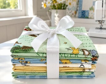Winnie the Pooh 6 Fat Quarter Bundle Disney Quilting Cotton Fabric FQ Set