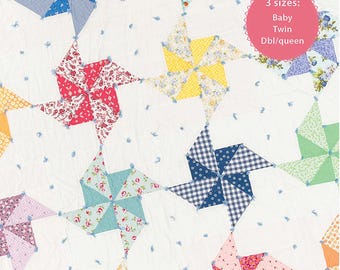 Pinwheel Party Quilt Pattern: Scrap & Fat Quarter Friendly (PDF Download)