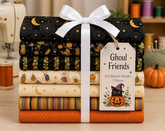 Ghoul Friends 7 Fat Quarter Bundle Halloween Riley Blake Cotton Fabric