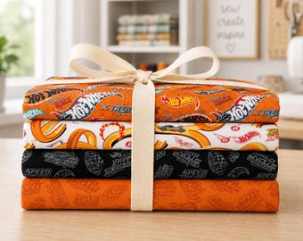 Hot Wheels Made to Race Fabric Bundle | 4 Fat Quarters | Riley Blake Designs