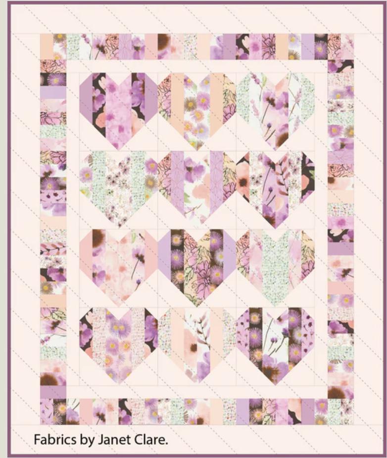 Heartstring Quilt Pattern Heartstrings Quilt Pattern: Easy Jelly Roll Design (PDF Download 56x68 ...