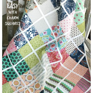 Sand Castles Quilt Pattern: Easy Charm Square Throw (PDF Download 68&quot;x82&quot;)
