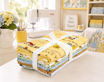 Winnie the Pooh 6 One-Yard Cuts & Panel Bundle Riley Blake Cotton Fabric