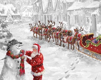 PD16552-PANEL Santa's Snowman Christmas Panel More Christmas Wishes Riley Blake