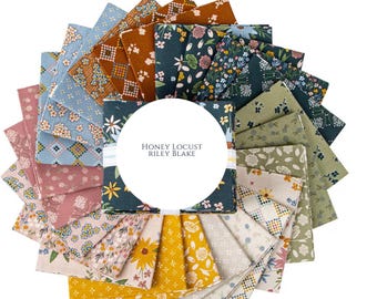 Honey Locust Fat Quarter Bundle by Riley Blake Designs, 24 Piece Quilting Cotton Fabric, Gift for Her,  pattern and shipping included