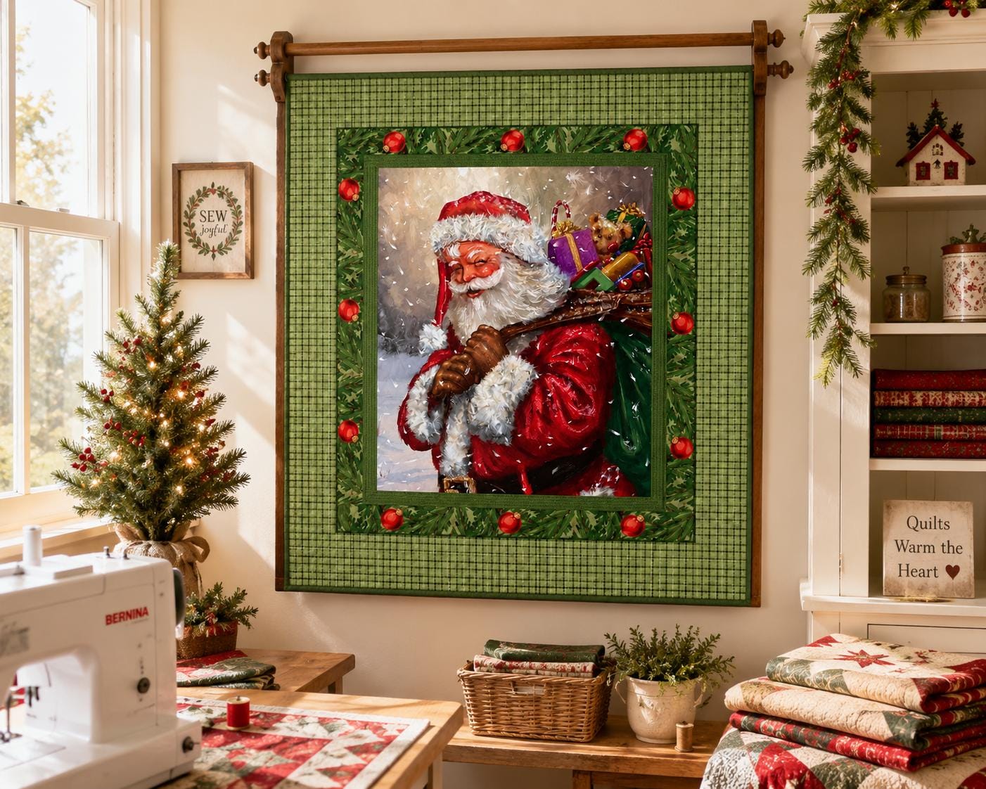 Jolly Old St Nick Panel Quilt Kit | Beginner Friendly | Riley