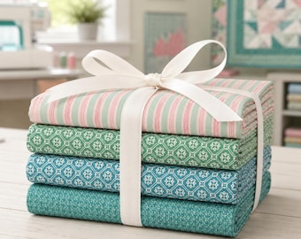 Farmer's Daughter Fat Quarter Bundle Lori Holt Riley Blake Pastel 4 Piece FQB