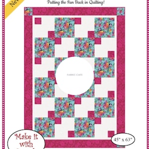 Garden Path Quilt Pattern: 3-Yard Fabric Cafe Design w/ Fat Quarter