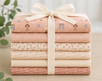 Cozy Bebe Pink Fat Quarter Bundle 6pc Riley Blake Baby Quilt Fabric