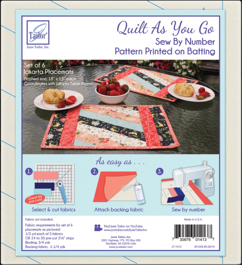Quilt As You Go Kit Jakarta Placemat June Tailor Home Etsy