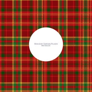 Holiday Tartan Plaid Metallic Fabric | Christmas Fabric by Timeless Treasures | Gift for Her | Quilt Backing | Holiday Sewing