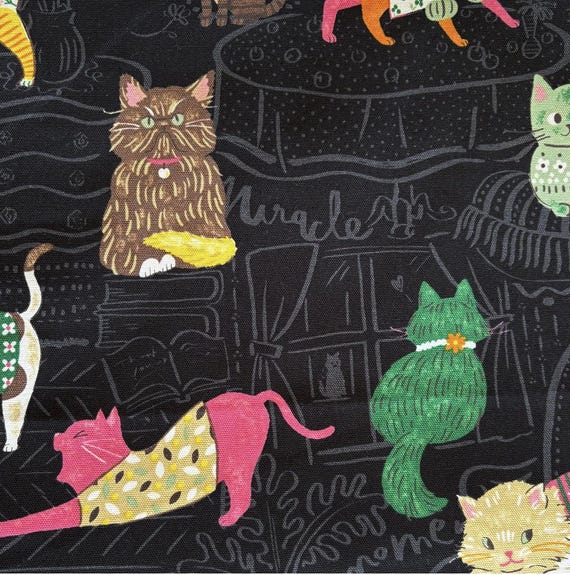Black Cat Canvas Fabric: Heavyweight Cotton for Bags & Upholstery