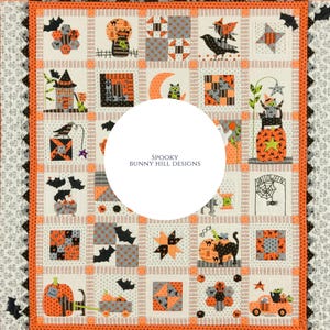 Spooky Halloween Quilt Pattern + Free Fat Quarter | Bunny Hill Designs | Gift for Her | Halloween Quilt | Appliqué | Beginner Friendly