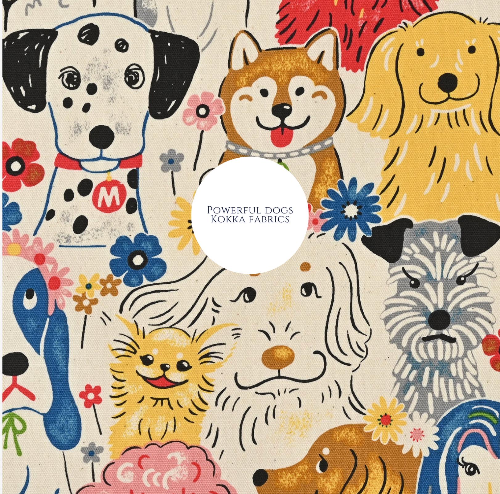 Dog Print Canvas Fabric