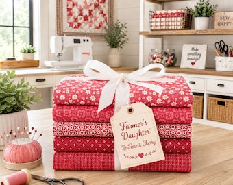 Farmer's Daughter TeaRose & Cherry Fat Quarter Bundle 5pc