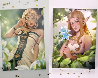 Princess Zelda Art Prints, Breath of the Wild, Tears of the Kingdom, hailiiz
