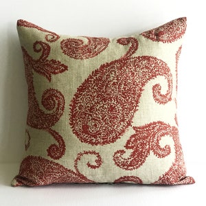 Paisley Linen Throw Pillow Covers