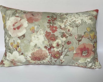 Floral lumbar pillow cover