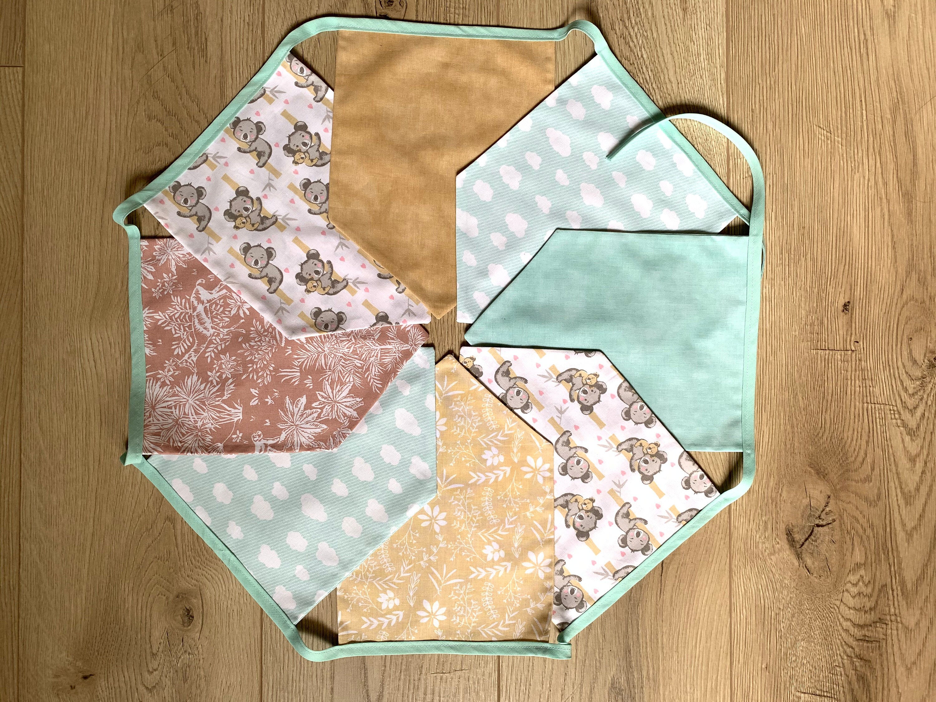 Guirlande de Fanions en Tissu Décorative, Décoration Salon, Bureau, Chambre