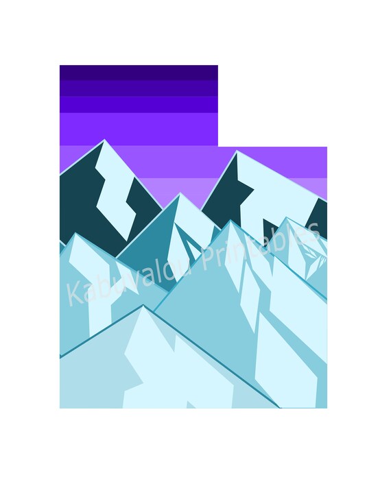 Download Utah Snowy Mountains Svg Png Digital Download Etsy