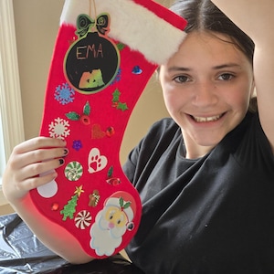 DIY Christmas Stocking Kit for kids- includes decorations to give you tons of options!!