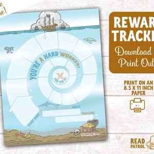 Chore Chart for Boys Reward Tracker for Boys Download and Print Instantly Pirate For Kids Task Tracker