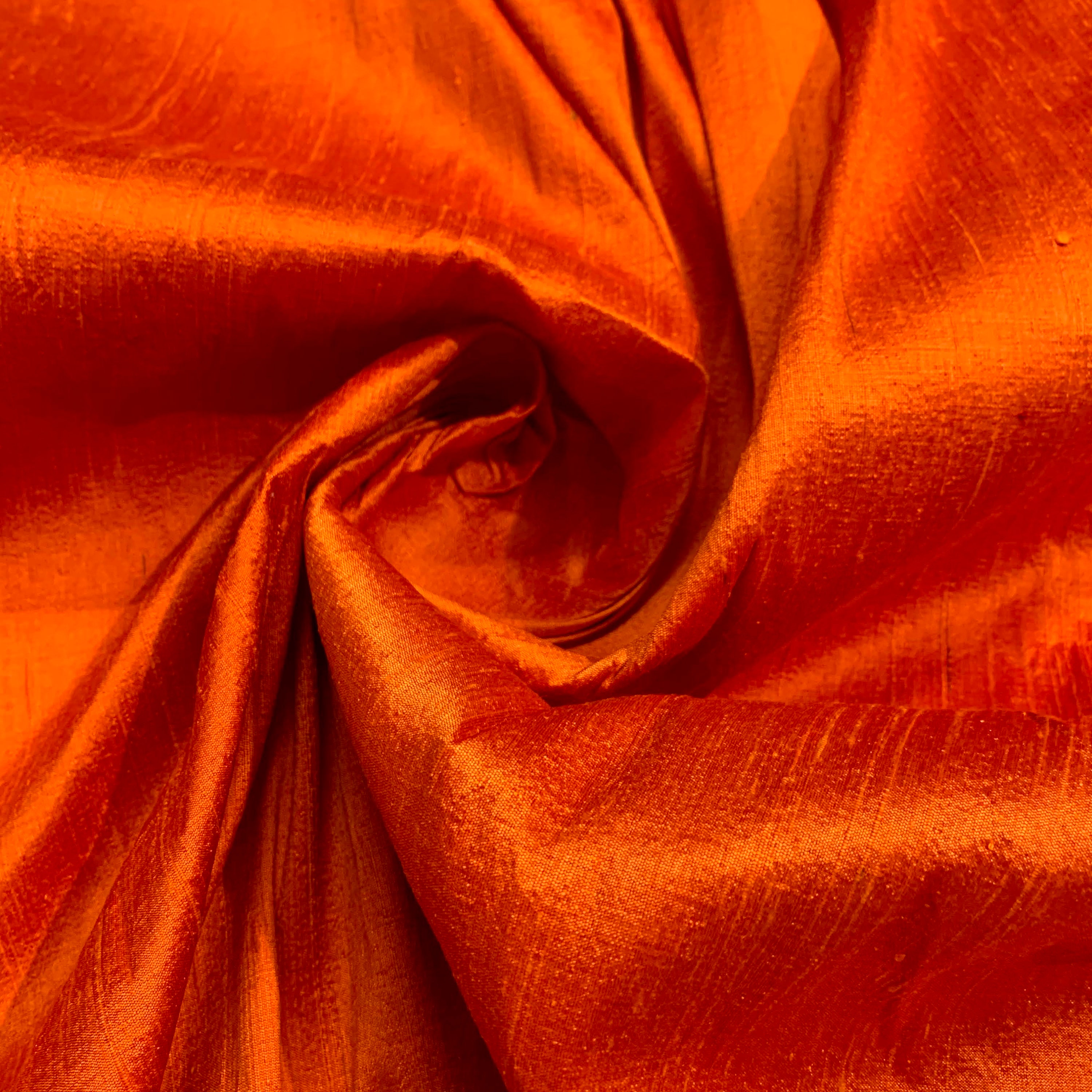 Dark Orange Pure Silk Fabric Raw Silk Fabric Indian Dupion Etsy