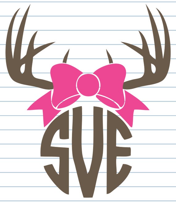 Download Deer Antler SVG Deer Antler Monogram SVG Southern Monogram ...