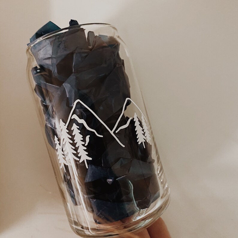 Mountains 16oz Beer Can Glass Etsy