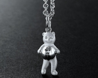Ciondolo Orso Con Cuore In Argento 925 – Compatibile Con Bracciali Charm 4,5 Mm, Collezione Animale