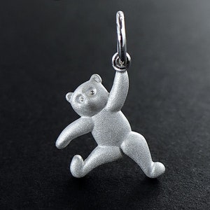 Sterling Silver Dancng Teddy Bear Charm | Teddy Charm | Bear Charm | Silver Bear Charm | Bear | David Jonns