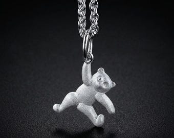 Sterling Silver Dancing Teddy Bear Charm Bracelet