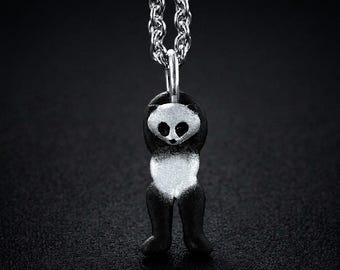Sterling Silver Swinging Panda Bear Charm Bracelet