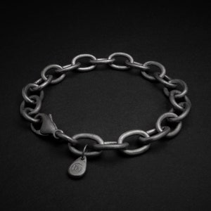 Sterling Silver Cable Chain Bracelet | Rhodiumed Silver Bracelet | Men&#39;s Silver Bracelet | Women&#39;s Silver Bracelet | David Jonns