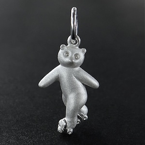 Sterling Silver Rollerskating Teddy Bear Charm | Teddy Charm | Bear Charm | Silver Bear Charm | Bear | David Jonns