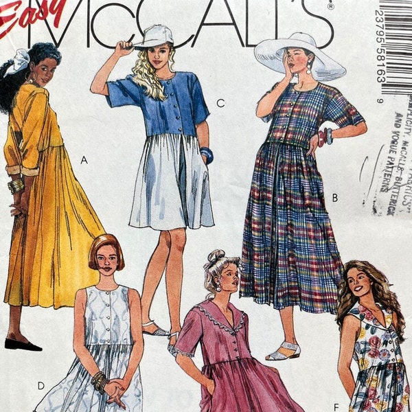 McCalls 5816, Uncut, Palazzo Pant Jumpsuit, Pullover Dress, Wide Leg Romper, 1990s Dress Pattern, Size 14-16, Bust 36, 38