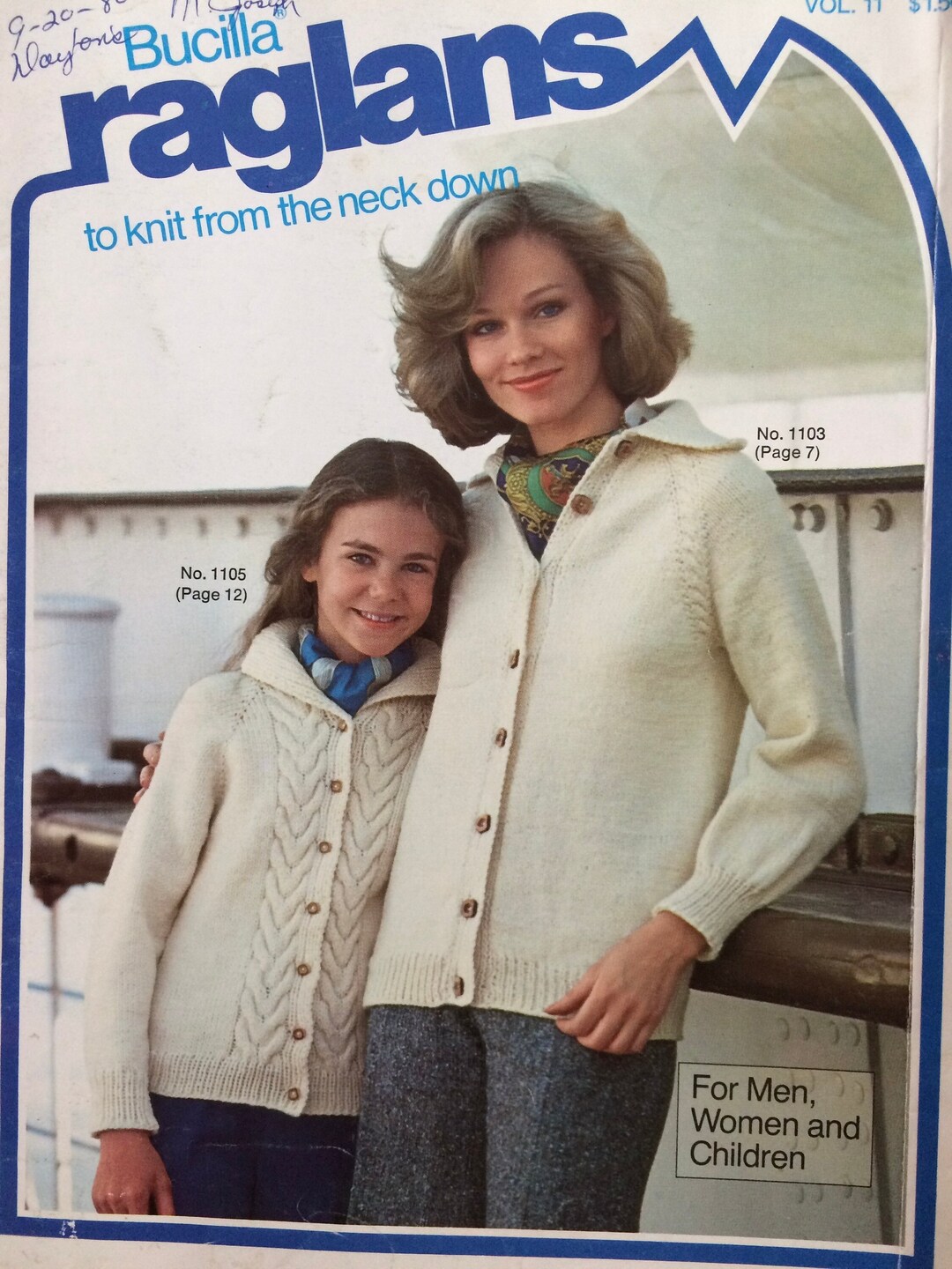 Bucilla Raglans to Knit From the Neck Down Vol 11 1977 - Etsy