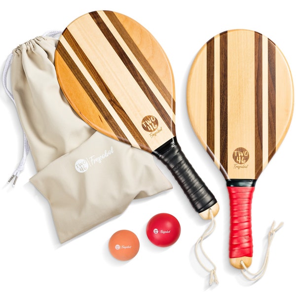 Premium Frescobol Beach-Bat Set Rio Classico | Handcrafted beach-rackets made of wood, ball choice, customized bag | Matkot, Paddle-Ball