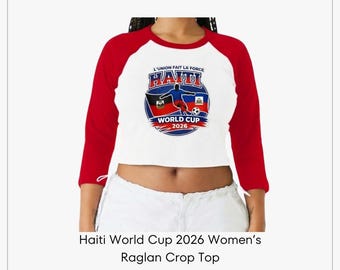 Haiti World Cup 2026 Women’s Raglan Crop Top L'Union Fait La Force Soccer Fan Apparel