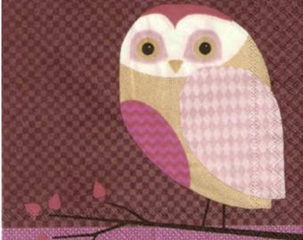 COCK 141 the owls 1 paper cocktail napkin