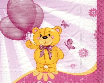 Teddy bear balloons ROSES 1 paper towel 610