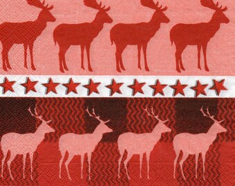 440 REINDEER and deer 1 lunch size paper towel